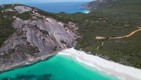 4K-drone-video-of-Misery-Beach-within-the-Torndirrup-National-Park-in-Albany,-Western-Australia