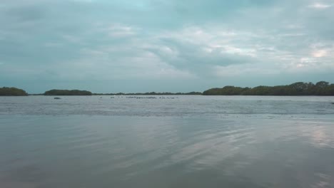 Right-slide-shot-of-lagoon-in-Mexico