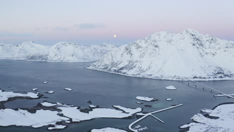 Drohnenaufnahmen-Vom-Sonnenaufgang-Auf-Den-Lofoten