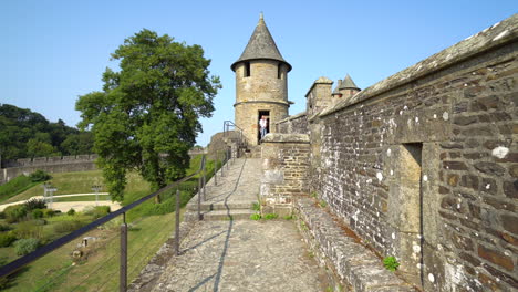 FOUGERES,-FRANCE,-view-of-the-walls-of-the-Castle-of-Fougeres,-Brittany,-France