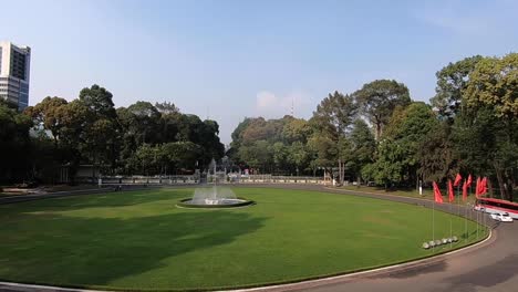 Blick-Vom-Wiedervereinigungspalast-In-Ho-Chi-Minh-Stadt,-Vietnam