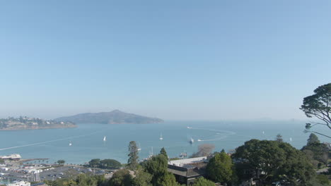 Slow-pan-of-a-Northern-California-Marina-on-a-hazy-Winter-afternoon