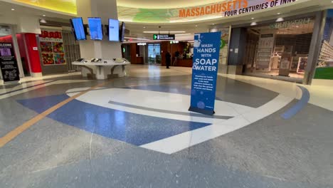 Boston,-Massachusetts---USA---April-9,-2020:-Empty-Terminal-With-Closed-Shops-at-Boston-Logan-International-Airport-During-COVID19-Pandemic