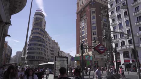 View-of-Callao-Square,-Gran-Vía-and-Capitol-Building-in-Madrid