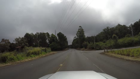 Conduciendo-Por-La-Carretera-En-La-Ciudad-Hamakua-De-Hawaii,-Pov