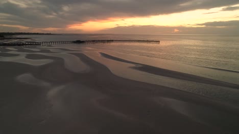 Embarcadero-De-La-Bahía-De-Moonta,-¡hermosa-Puesta-De-Sol!-Australia-Del-Sur,-Australia