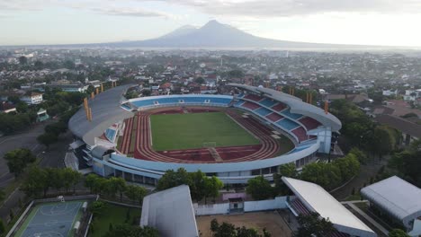 Aerial-view,-Mandala-Krida-Stadium,-Yogyakarta-in-the-morning