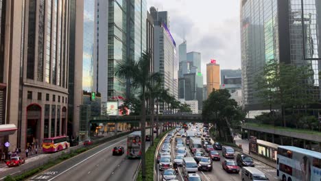 Atasco-De-Tráfico-En-El-Distrito-Del-Centro-De-Hong-Kong