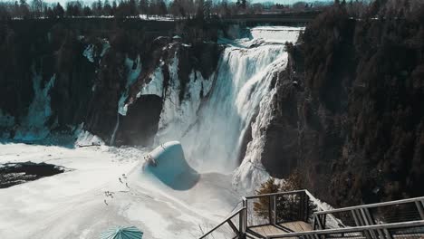 Montmorency-Falls-Quebec-City-Winter,-Sugar-Loaf