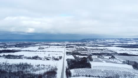 Drone-snowy-countryside,-Canada-In-4K-02