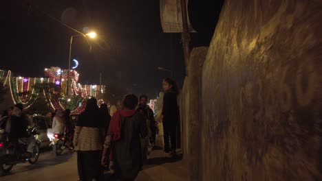 Shot-of-Eid-Milad-un-Nabi-celebrations-on-the-streets-of-Rawalpindi,-Pakistan