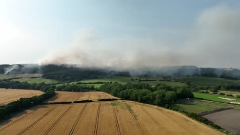 Waldbrand-In-Slapewath-Charltons,-Guisborough-Teesside,-Gefilmt,-Kurz-Nachdem-Er-Ausbrach