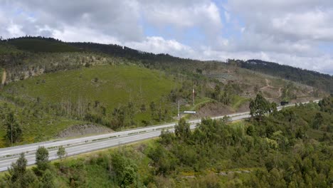 Aerial-Shot-of-an-Empty-Rural-Freeway