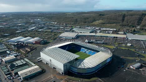 Aerial-View-Of-Cardiff-City-Stadium-In-The-Leckwith-Area-of-Cardiff,-Wales,-United-Kingdom