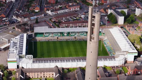 Franklin's-Gardens,-Stadium-for-Northampton-Saints-Rugby-Team,-in-England,-Aerial