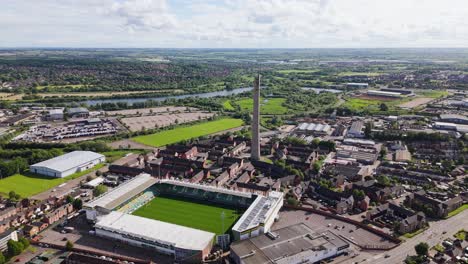 Northampton-Saints-and-Loughborough-Lightning-Rugby-Stadium-in-England,-Aerial