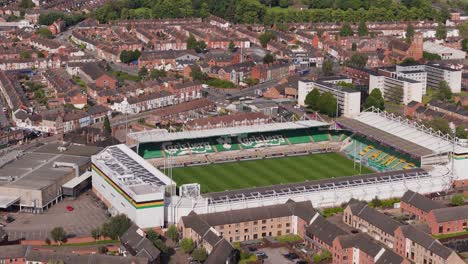 Rugby-Field-in-Northampton-Saints-Stadium-in-England,-Aerial-Approach