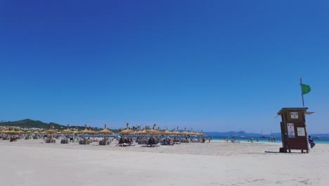 Magaluf-beach,-green-flag-safe-to-swim-in-summer,-Spain-holiday-destination