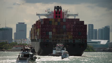 Freight-Ship-Pushed-into-Miami-Florida-Port-by-Tug-Boats