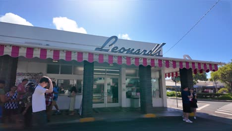 Außenansicht-Von-Leonard&#39;s-Bäckerei-In-Honolulu,-Oahu,-Hawaii