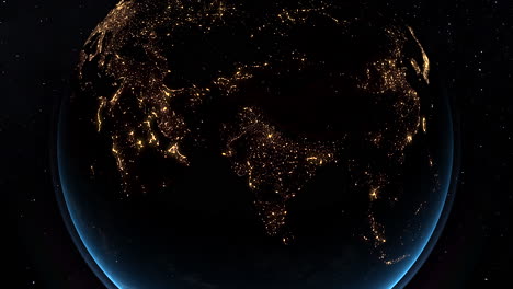 Earth's-view-of-Asia-illuminated-at-night-from-space