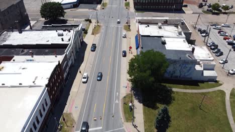 Imágenes-Aéreas-De-Drones-En-El-Puerto-De-Benton,-Michigan,-Saint-Joseph