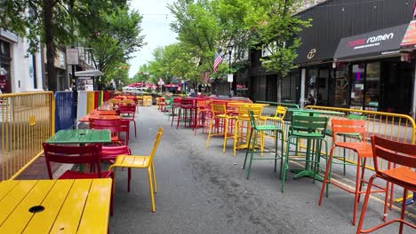 View-of-outdoor-dining-area-on-George-Street-In-New-Brunswick,-New-Jersey