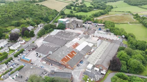 Drone-of-the-Ambrosia-factory-in-Lifton,-Devon,-United-Kingdom,-June-2024