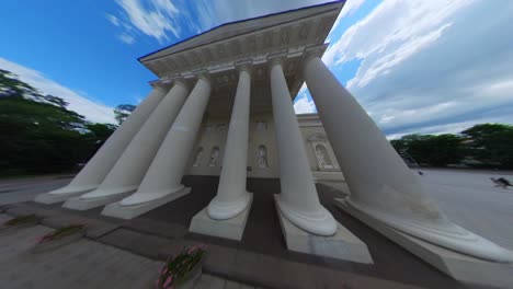 Extreme-Wide-Angle-Shot-of-Vilnius-Cathedral-and-Bell-Tower