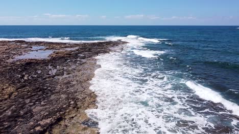 Rocky-Shoreline-of-Chloraka,-Cyprus