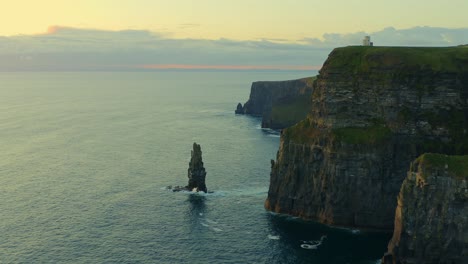 Aerial-dolly-captures-Cliffs-of-Moher-at-sunset-with-soft-colours