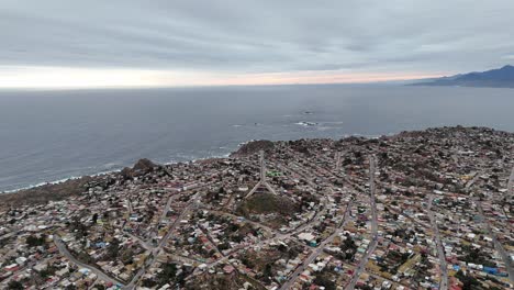 Coquimbo-commune-and-the-La-Cruz-Monument-of-the-third-millennium,-located-in-Coquimbo,-Chile