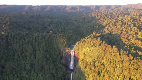 Breathtaking-View-Of-Steep-Wairere-Waterfalls-Amidst-Dense-Thicket-Landscape-Near-Matamata,-Waikato,-New-Zealand