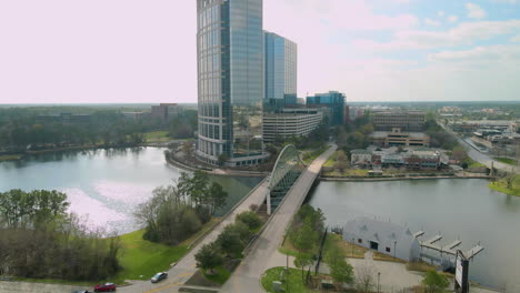 Establishing-drone-Shot-of-the-city-of-Woodlands-in-Texas