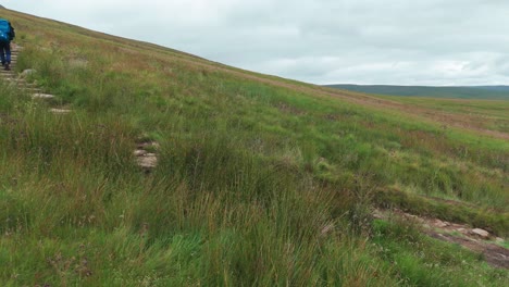 Hike-steep-hill-Lake-District-national-park-Whernside,-Cumbria-United-Kingdom