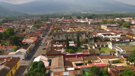 Aerial-shot-of-the-colonial-city-of-Antigua-Guatemala