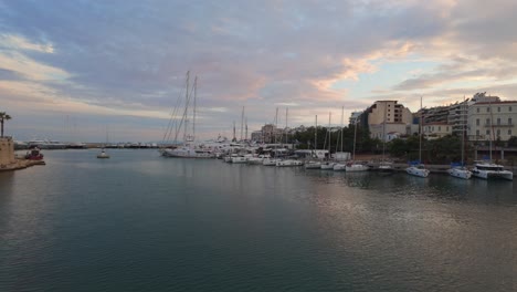 Athens-port-in-Piraeus-region-of-Greece,-beautiful-skyline-at-Mediterranean-Sea