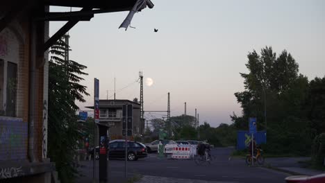 Outskirts-Frankfurt-city-in-Germany,-industrial-part-of-town,-central-Europe