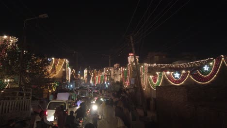 Celebraciones-Del-Eid-Milad-Un-Nabi-En-Las-Calles-De-Rawalpindi,-Pakistán