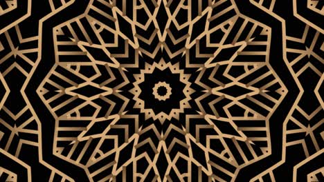 Goldener-Und-Dunkelschwarzer-Mandala-Ornament-Hintergrund,-Der-Sich-Sanft-Schlängelt,-Arabisch-islamischer-Stil-Für-Jeden-Zweck