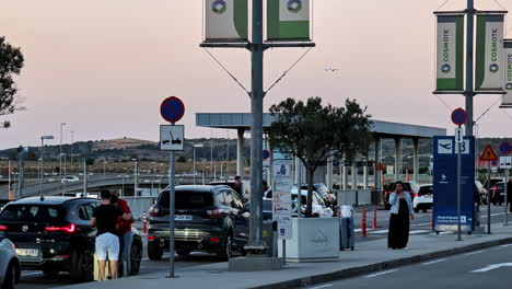 Athens-International-outside-departure-terminal-short-time-parking,-Greece