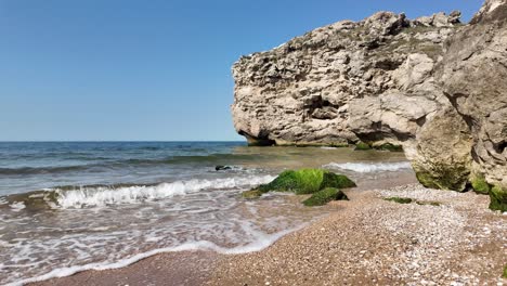 A-view-of-General's-Beach-in-Crimea,-Russia