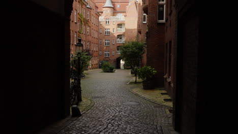 Explore-a-quaint-cobblestone-alley-opening-to-picturesque-historic-buildings