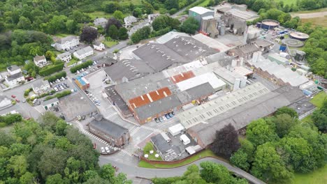 Aerial-of-the-Ambrosia-factory-in-Lifton,-Devon,-United-Kingdom,-June-2024