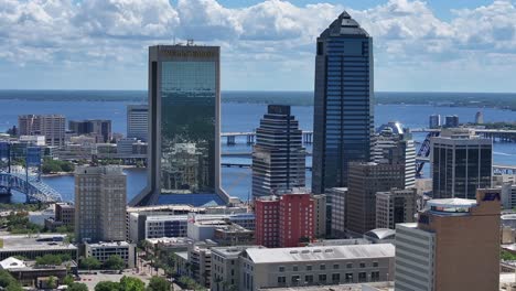 Wells-Fargo-Tower-Und-Wolkenkratzer-Der-Bank-Of-America-In-Der-Innenstadt-Von-Jacksonville