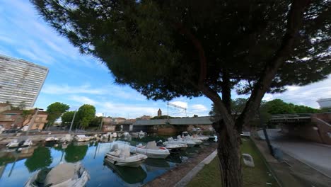 Yachts-in-the-Harbor-Channel-in-Rimini,-Italy