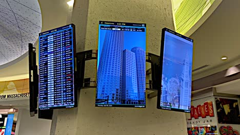 Boston,-Massachusetts---USA---April-9,-2020:-Nearly-Empty-Flight-Schedule-Screens-at-Boston-Logan-International-Airport-During-COVID19-Pandemic