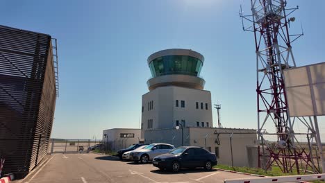 Suceava-Airport-Romania-control-tower,-commercial-passengers-terminal