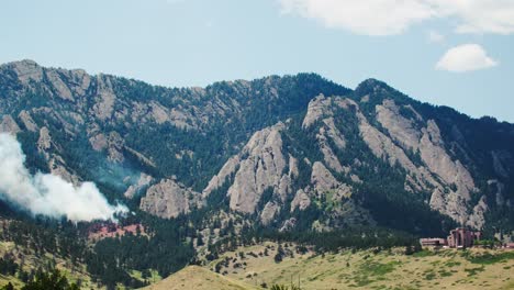 Smoke-From-Fire-in-Boulder-CO,-Wildfire-in-2024,-Flatirons,-NCAR