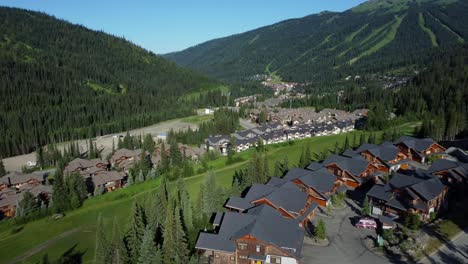 Sun-Peaks-resort-in-British-Columbia-summer-with-lodges-and-mountains